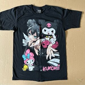 Kuromi Animex Mexican Bootleg TShirt Size Large Black 2 Sided Print Kurumi Nui